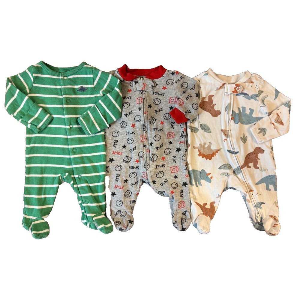 Baby Boy Sleepers Newborn Rompers Clothes Footies Lot Sleep N Play Bundle Smile